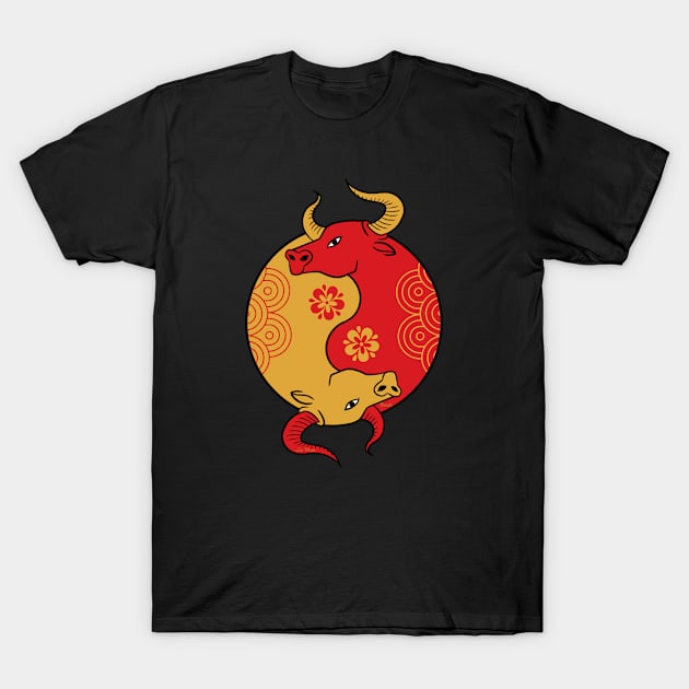 Oxen Yin Tang T-Shirt by Lees Tees